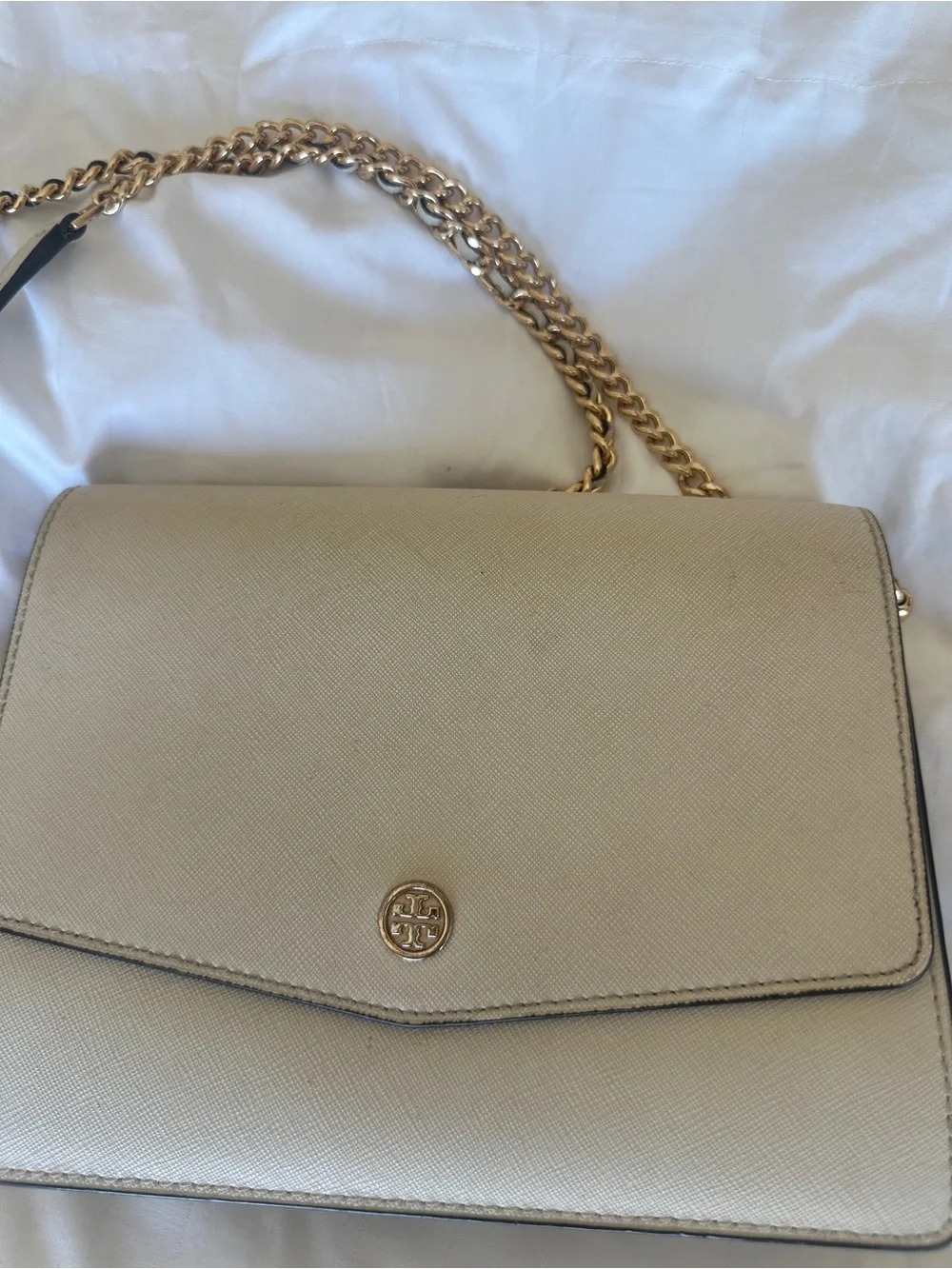 Tory Burch -  Robinson Small Chain Shoulder Bag in Cream